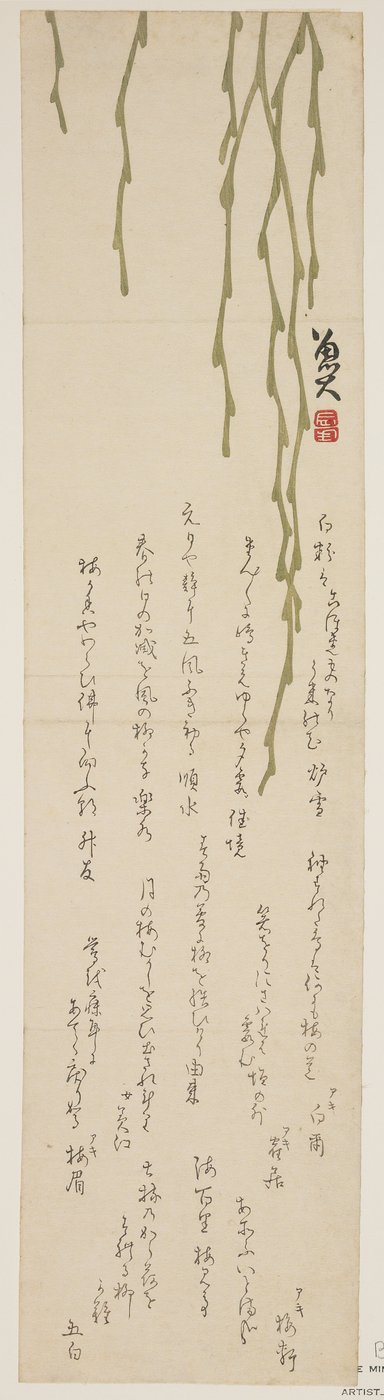 Drooping willow, 1818-1829 by Sat Masuyuki